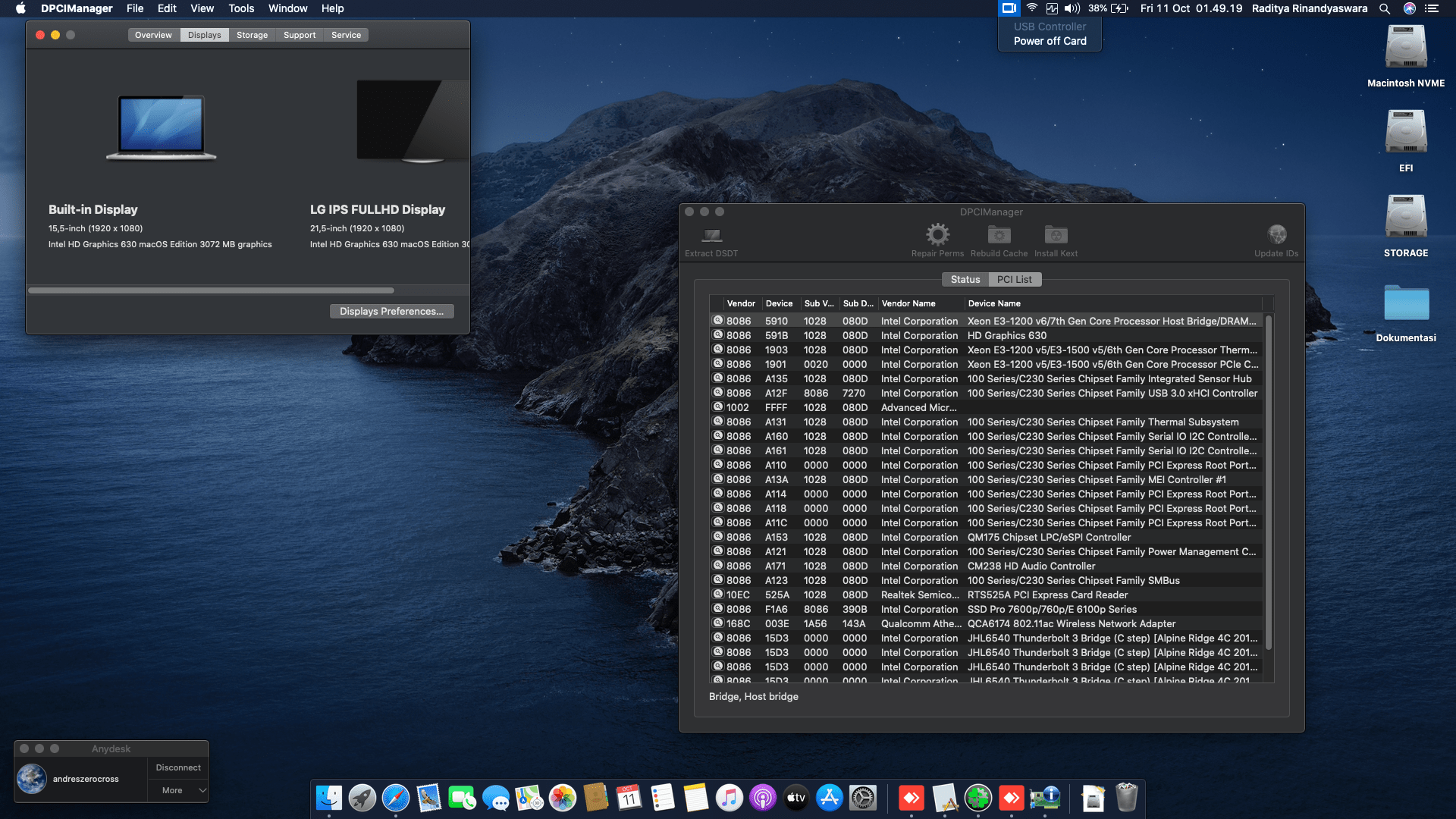 Dell XPS 15 9575 [KabyLake G   Intel UHD 630 + I2C] 2